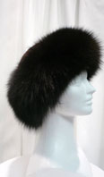 Dark brown dyed fox and sheared beaver crown - Item # AC0067