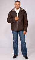Brown sno top shearling zip jacket - Item # ME0047