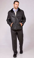 Black shearling zip jacket by Dominic Bellissimo - Item # ME0049