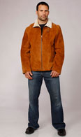 Natural shearling zip jacket - Item # ME0055