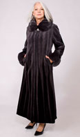Platinum let out sheared mink coat with grey mink collar and cuff - Item # SM0104